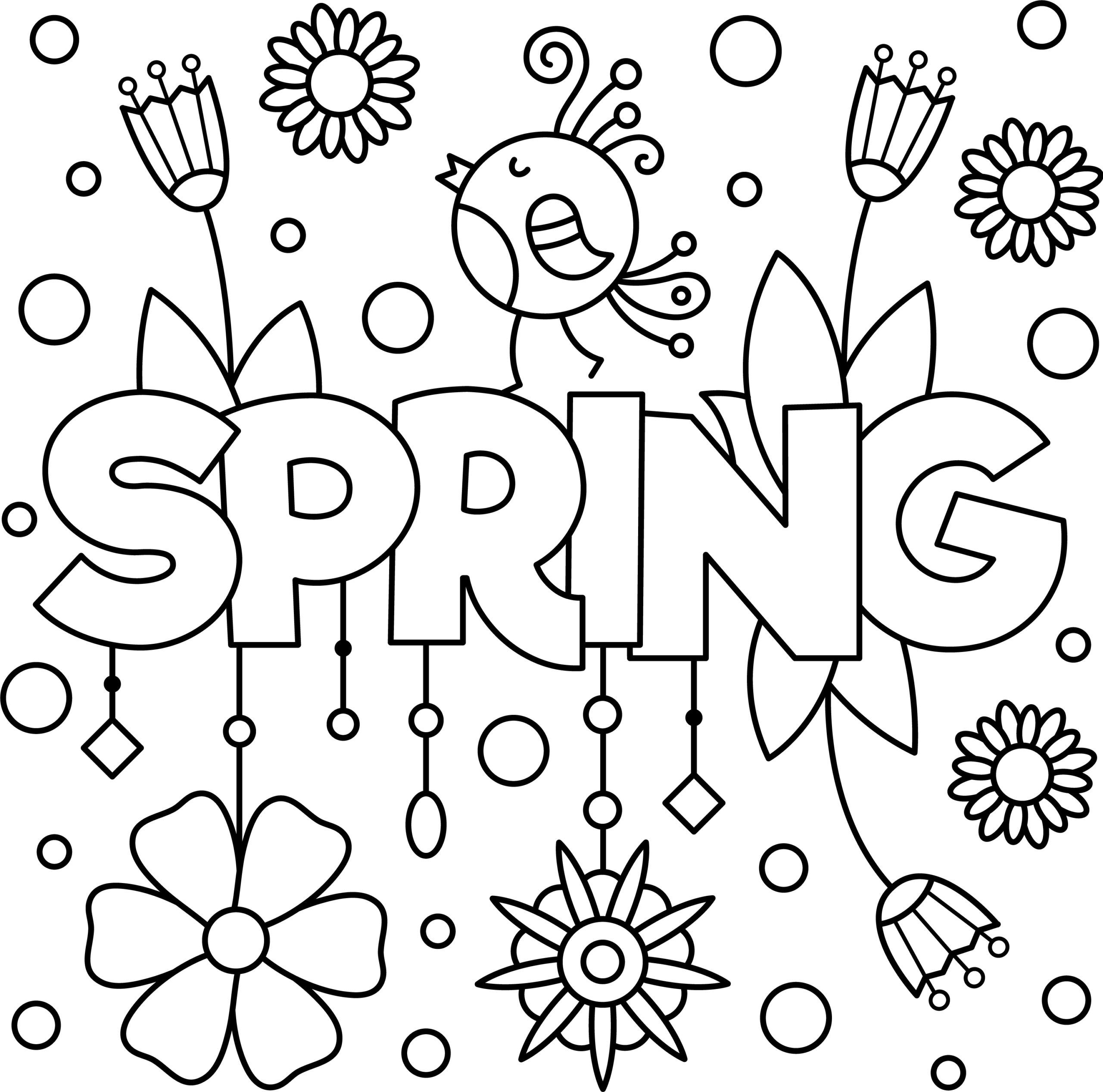 Fun Spring Colouring Page Printable Thrifty Mommas Tips Fun Spring Colouring Page Printable Thrifty Mommas Tips