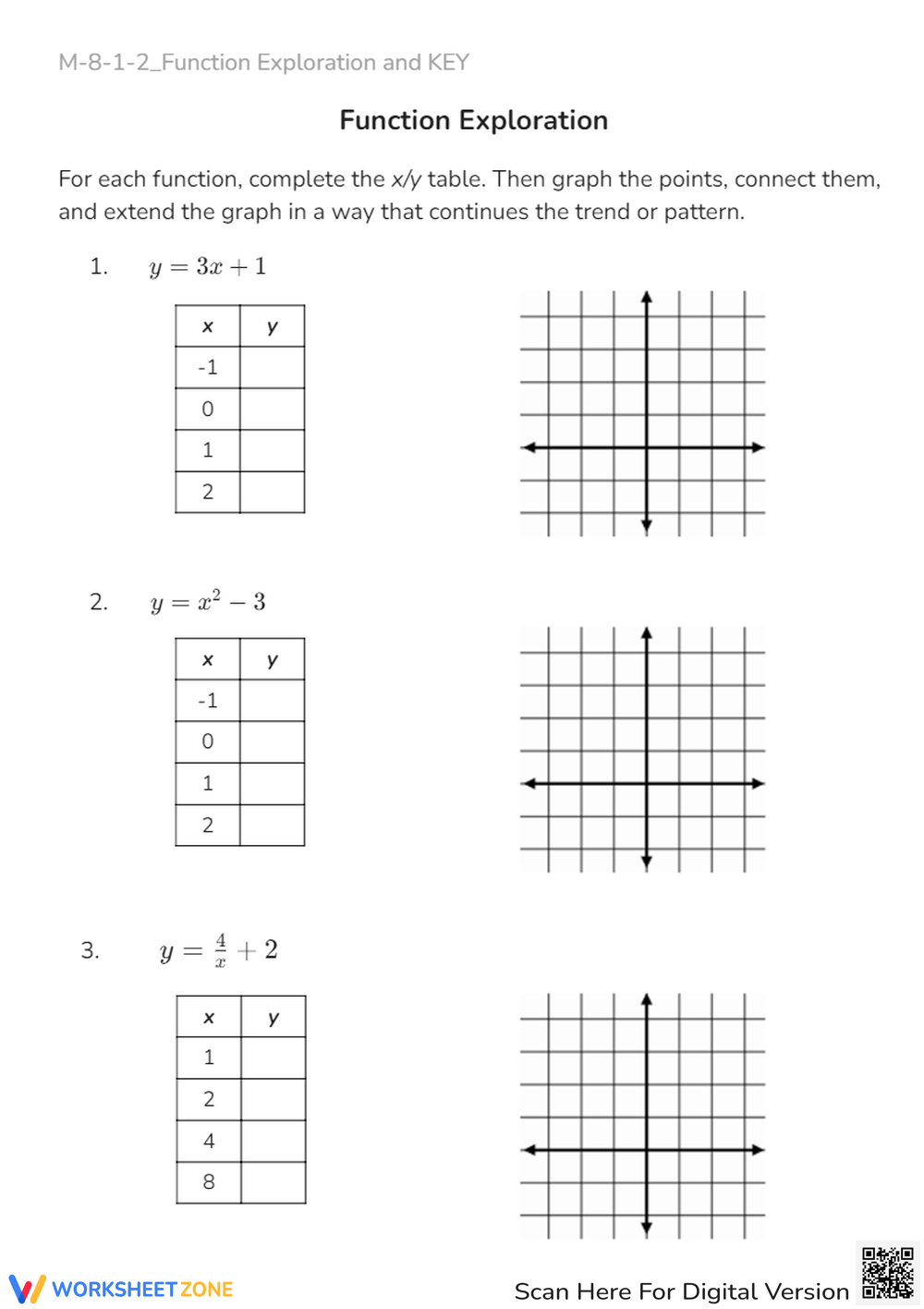 Function Table Worksheets Printable Function Table Worksheets Printable