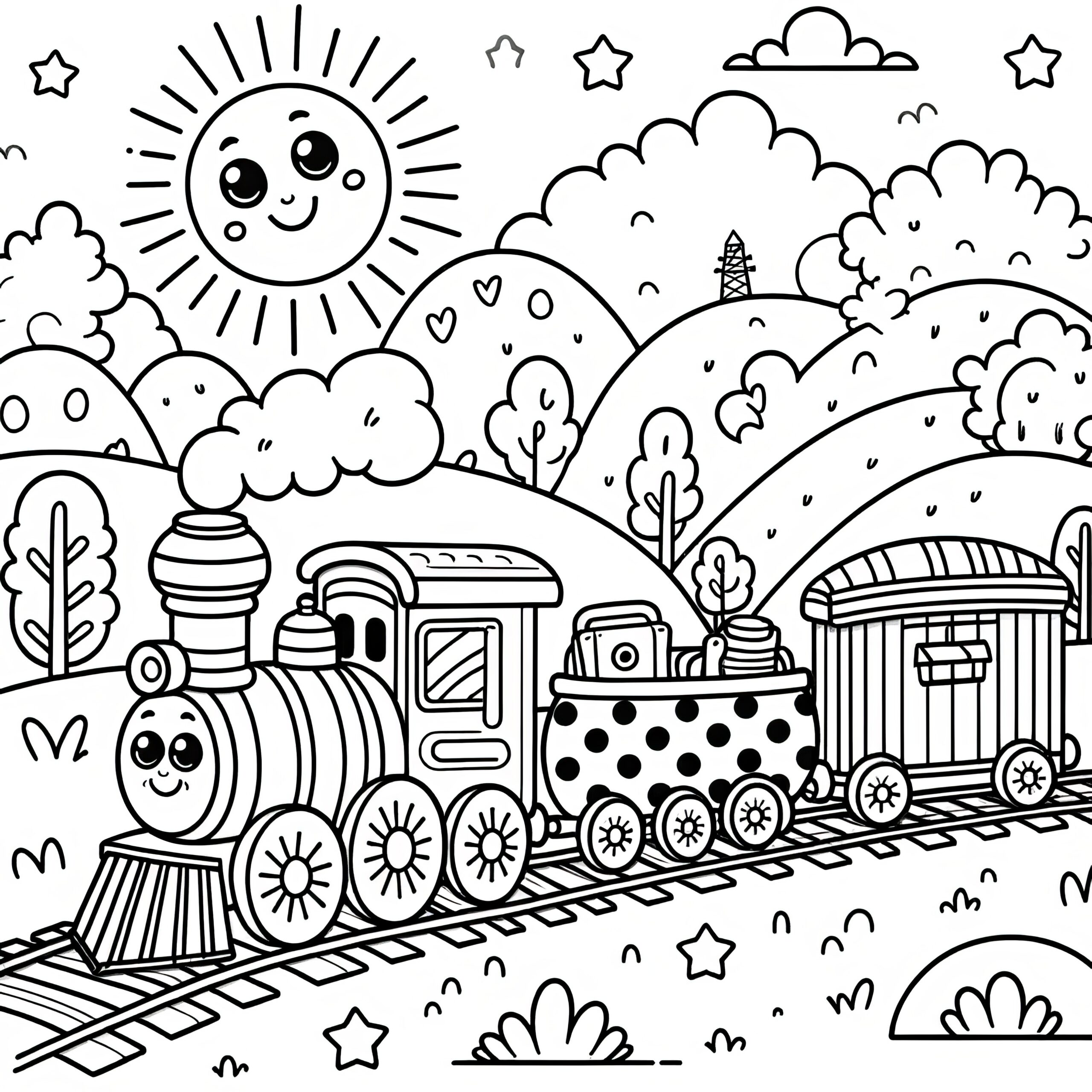 coloring sheets of trains