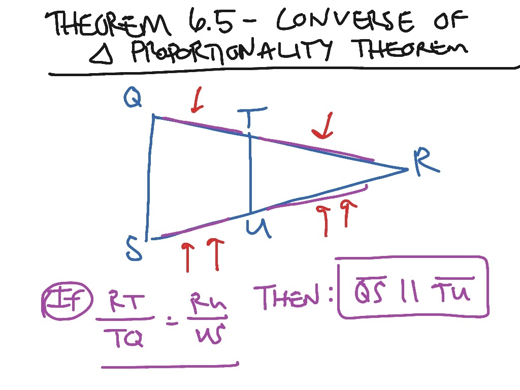 Geometry 6 6 Converse Of The Triangle Proportionality Theorem Thm 6 5 Math Geometry ShowMe