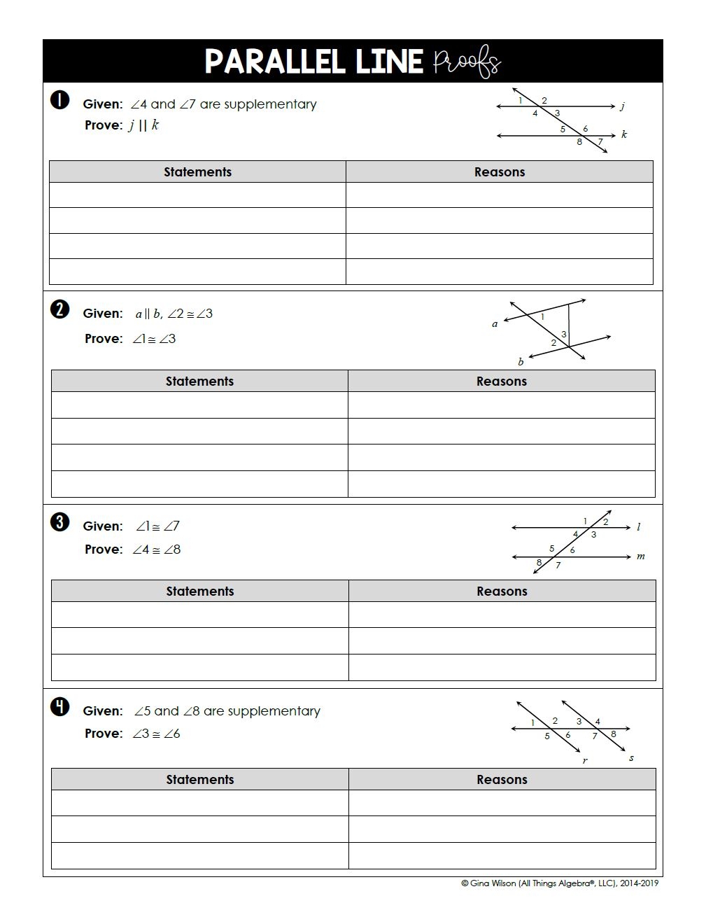 Geometry Unit 3 Parallel Perpendicular Lines All Things Algebra Geometry Unit 3 Parallel Perpendicular Lines All Things Algebra