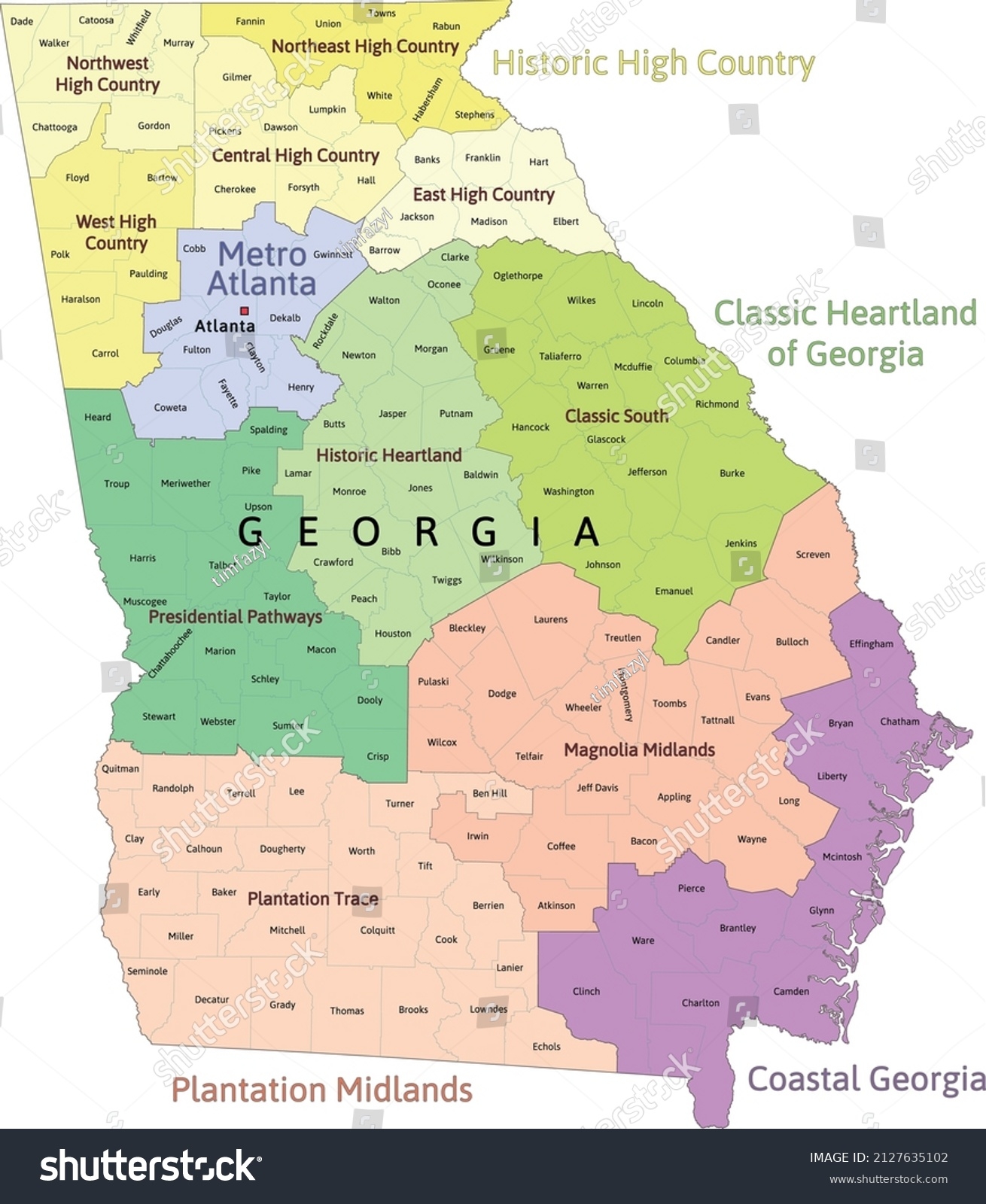 map of counties in ga