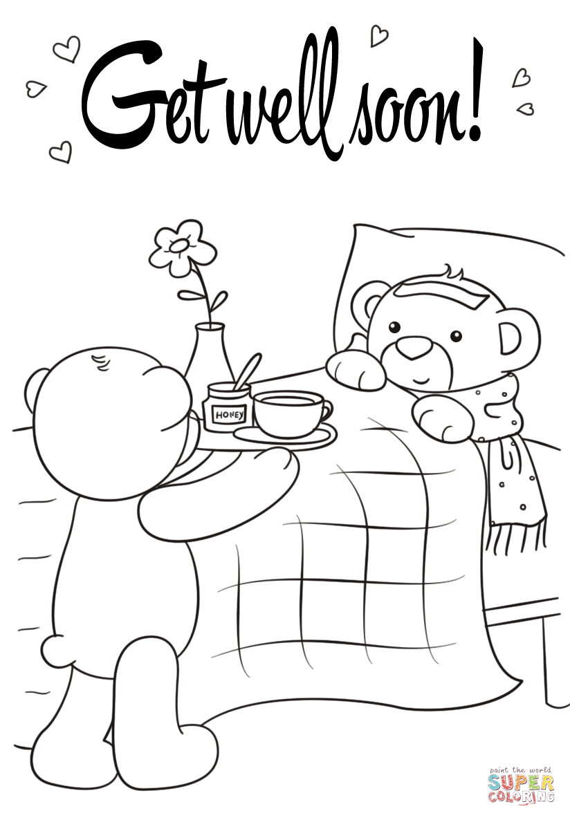 Get Well Soon Coloring Page Free Printable