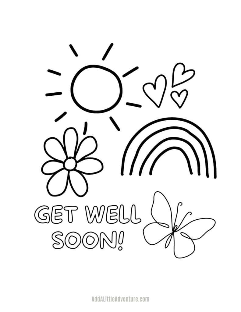 get well soon coloring pages