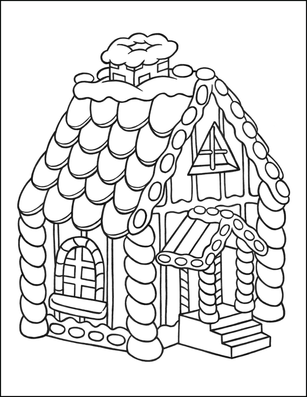 gingerbread house coloring sheet