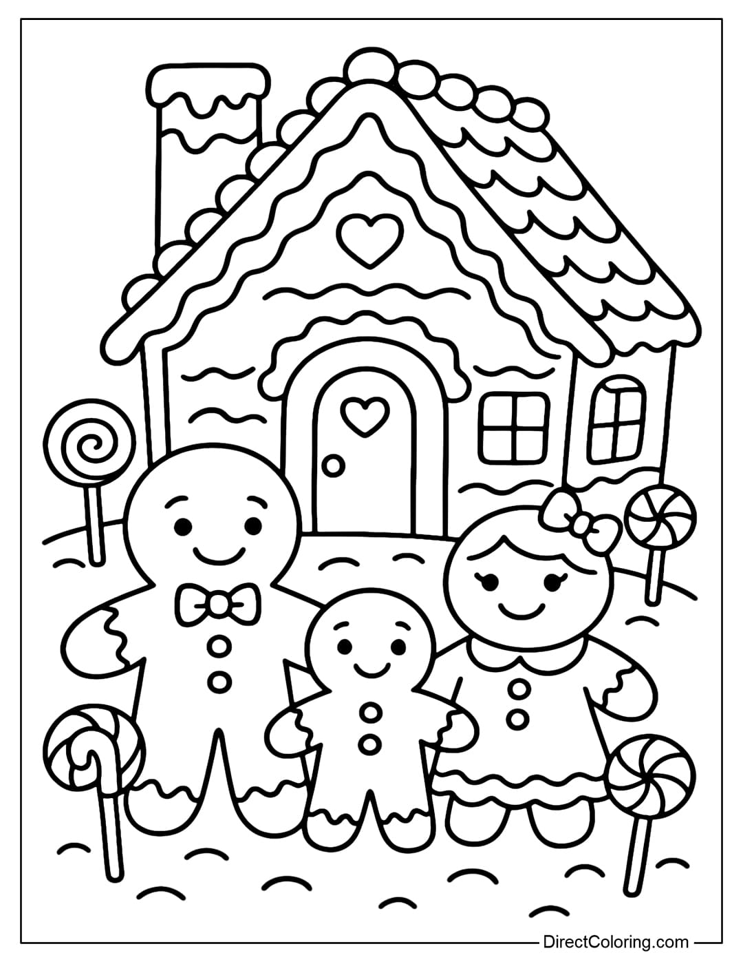 Gingerbread House Coloring Pages Free PDF To Download And Print