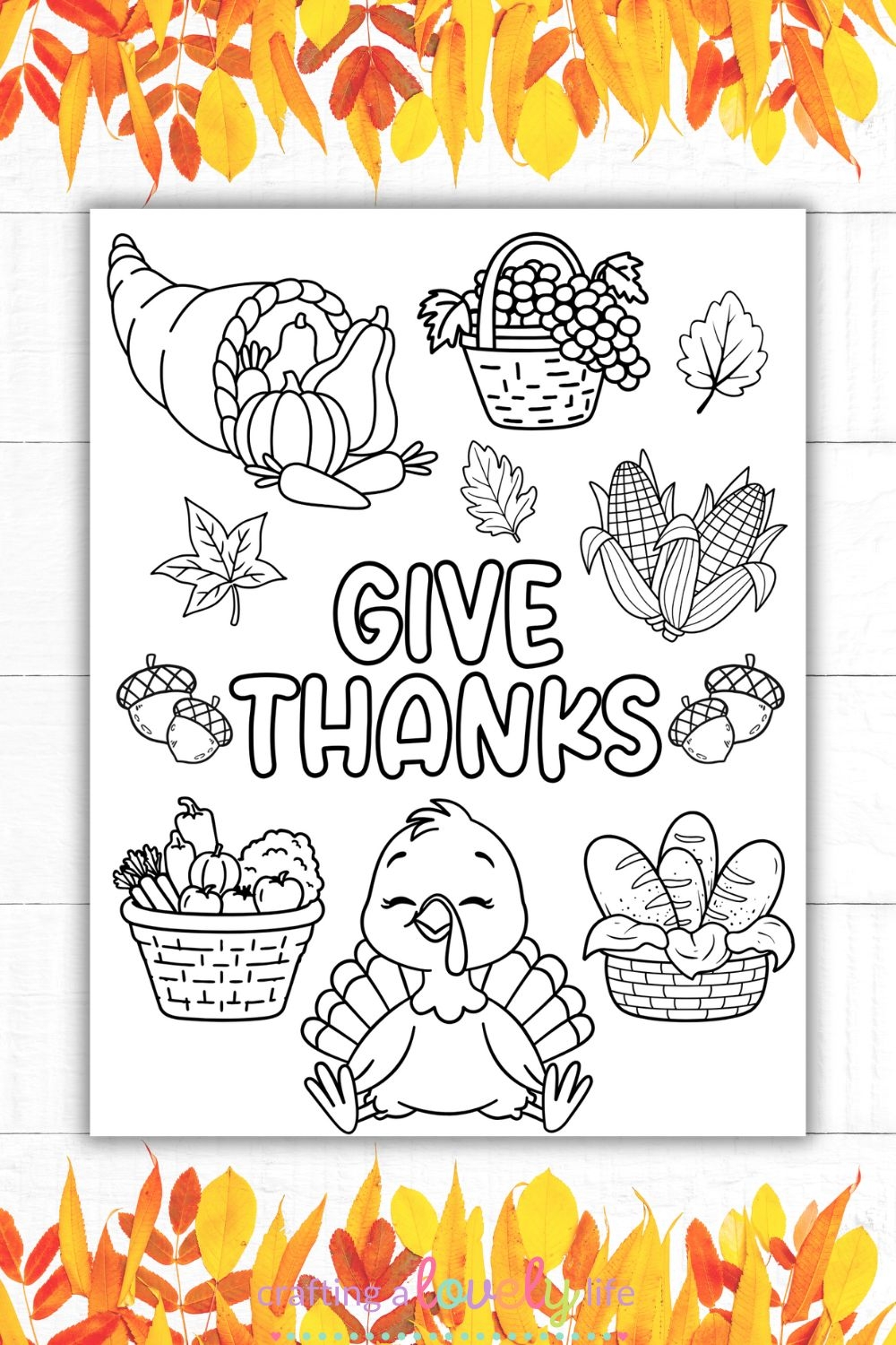 Give Thanks Free Printable Thanksgiving Coloring Page