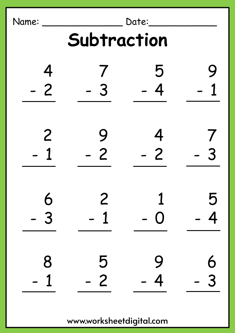 Grade 1 Subtraction Worksheets Free Printable Math Worksheets