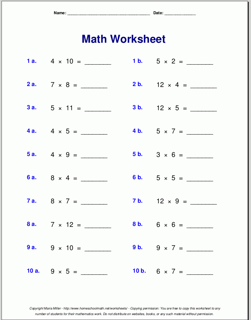 Grade 4 Multiplication Worksheets Grade 4 Multiplication Worksheets