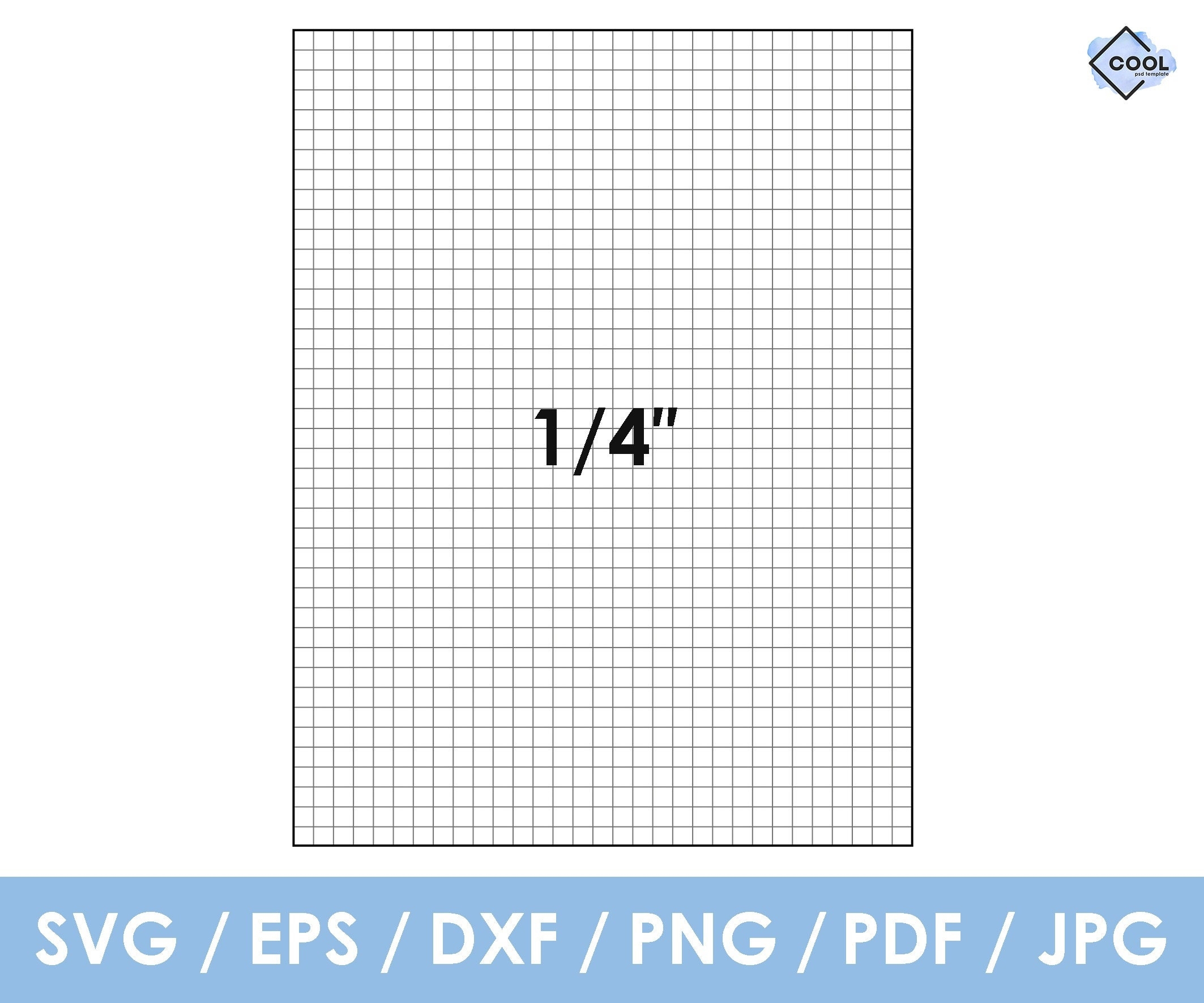 Graph Grid Paper Cross Stitch Paper 1 4 Inches 0 25 With 1 Inches Grid Pdf Svg Png Printable Instant Download Etsy