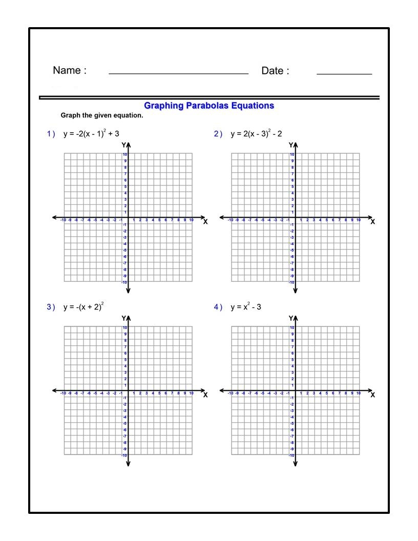 Graphing Quadratic Functions Worksheets Graphing Parabolas Equations Algebra 1 Made By Teachers Graphing Quadratic Functions Worksheets Graphing Parabolas Equations Algebra 1 Made By Teachers