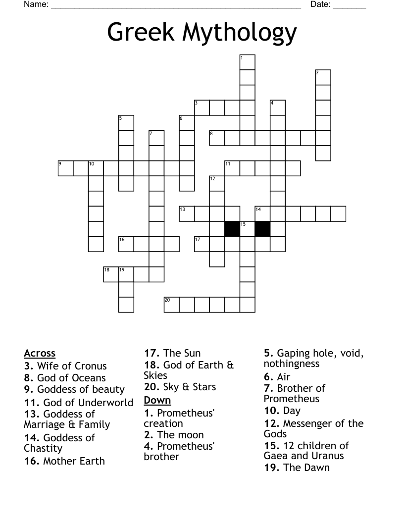 dawn goddess crossword clue
