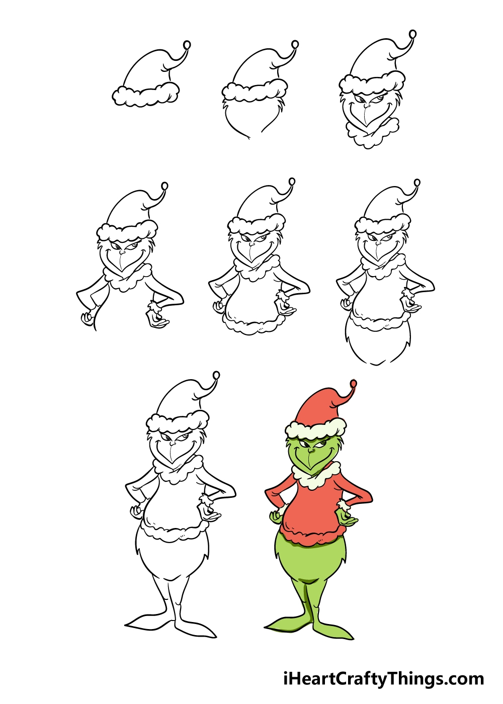 how to draw the grinch easy how to draw the grinch easy