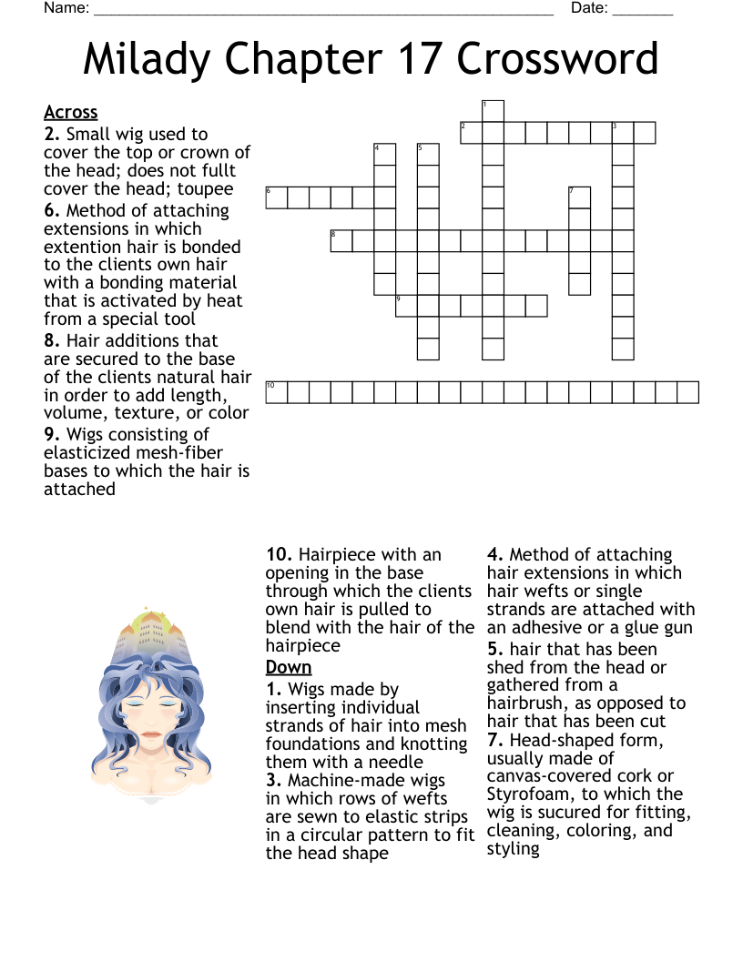 lock of hair crossword clue