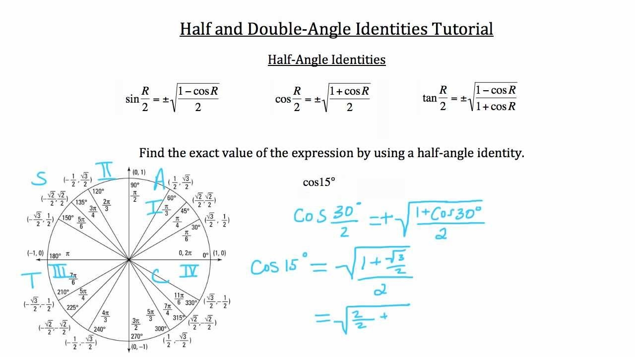 Half Angle And Double Angle Identities YouTube