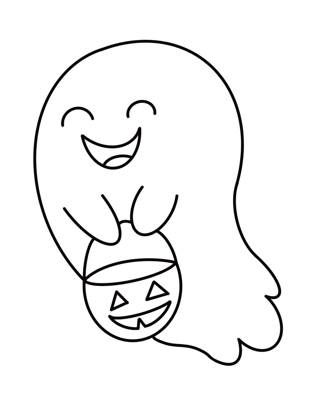 Halloween Ghost Coloring Page For Kids PDF Etsy Halloween Ghost Coloring Page For Kids PDF Etsy