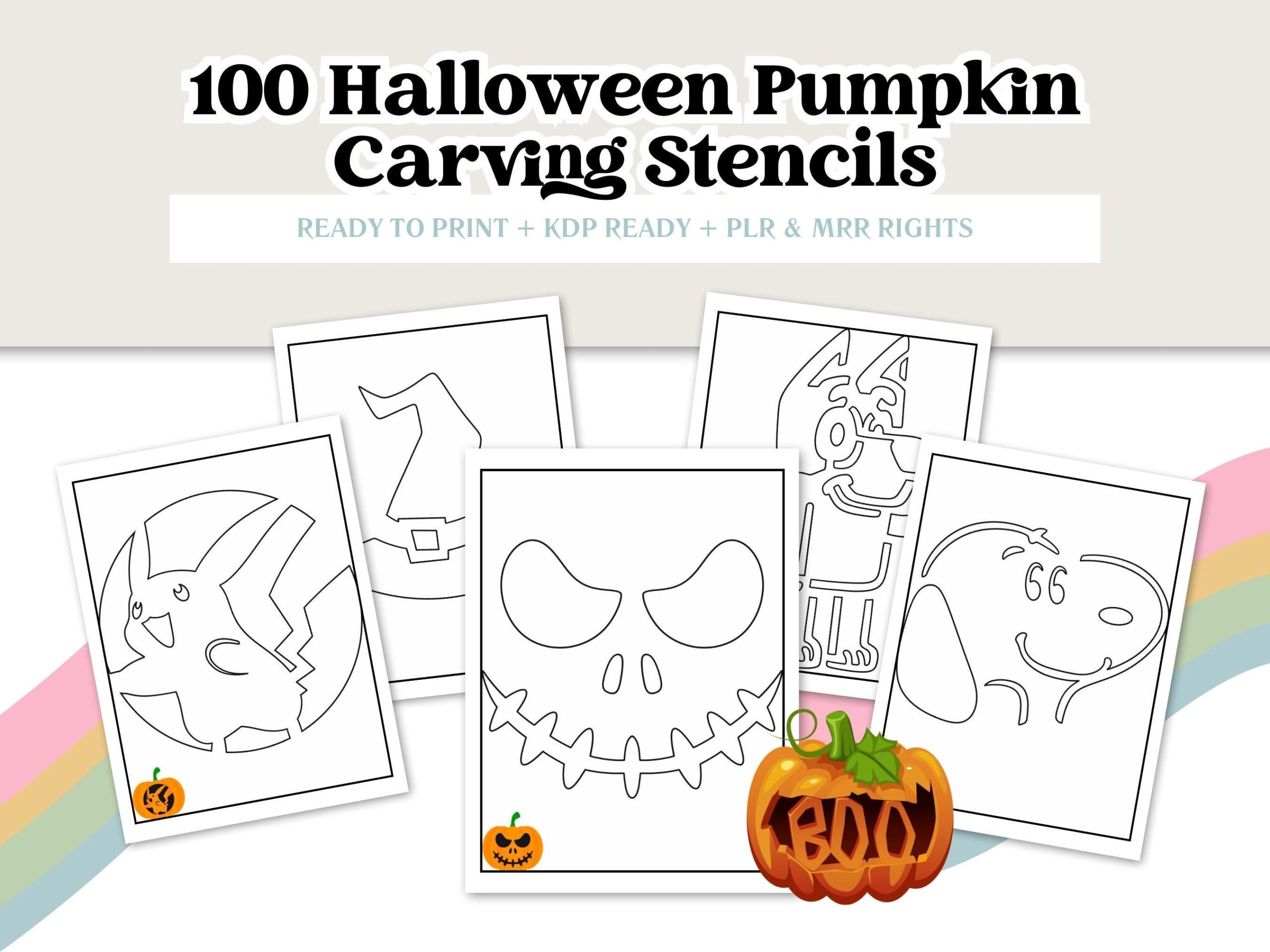 Halloween Pumpkin Carving Stencils 100 Printable Designs Pumpkin Decorating Template Snoopy Halloween Bluey Witch Hat Instant Download Etsy