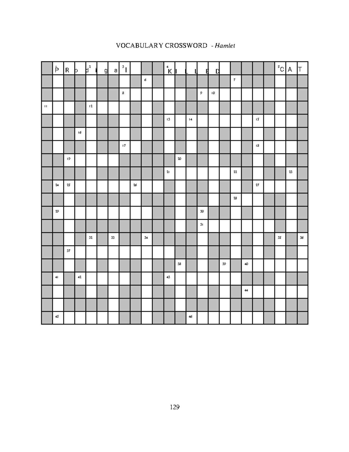 Hamlet Vocabulary Crossword Puzzle 2 Study Resource For ENG101 Studocu Hamlet Vocabulary Crossword Puzzle 2 Study Resource For ENG101 Studocu