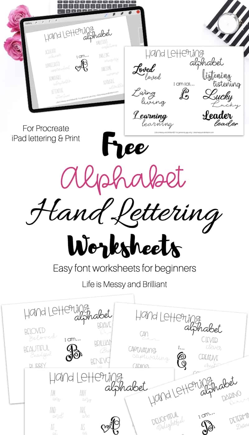 free hand lettering worksheets