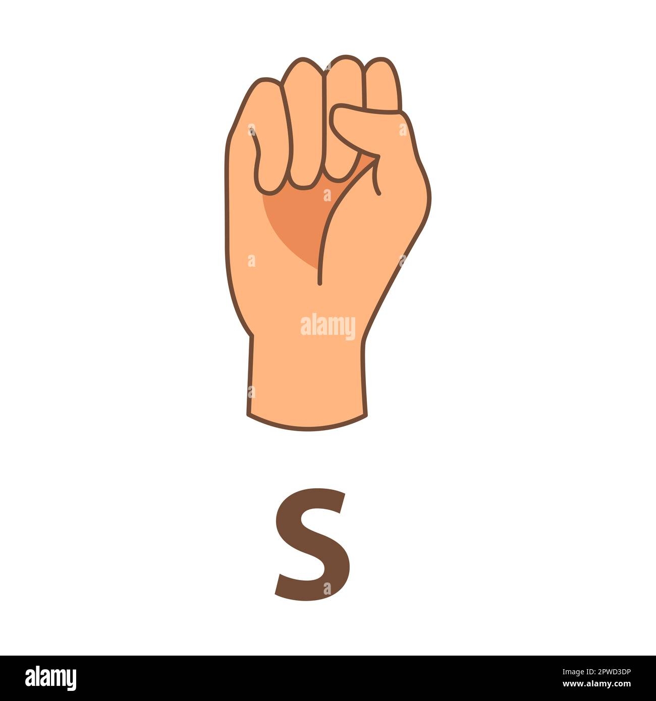 Hand Showing Letter S Sign Language Alphabet Vector Illustration Finger In Different Position Language Of Deaf People Stock Vector Image Art Alamy
