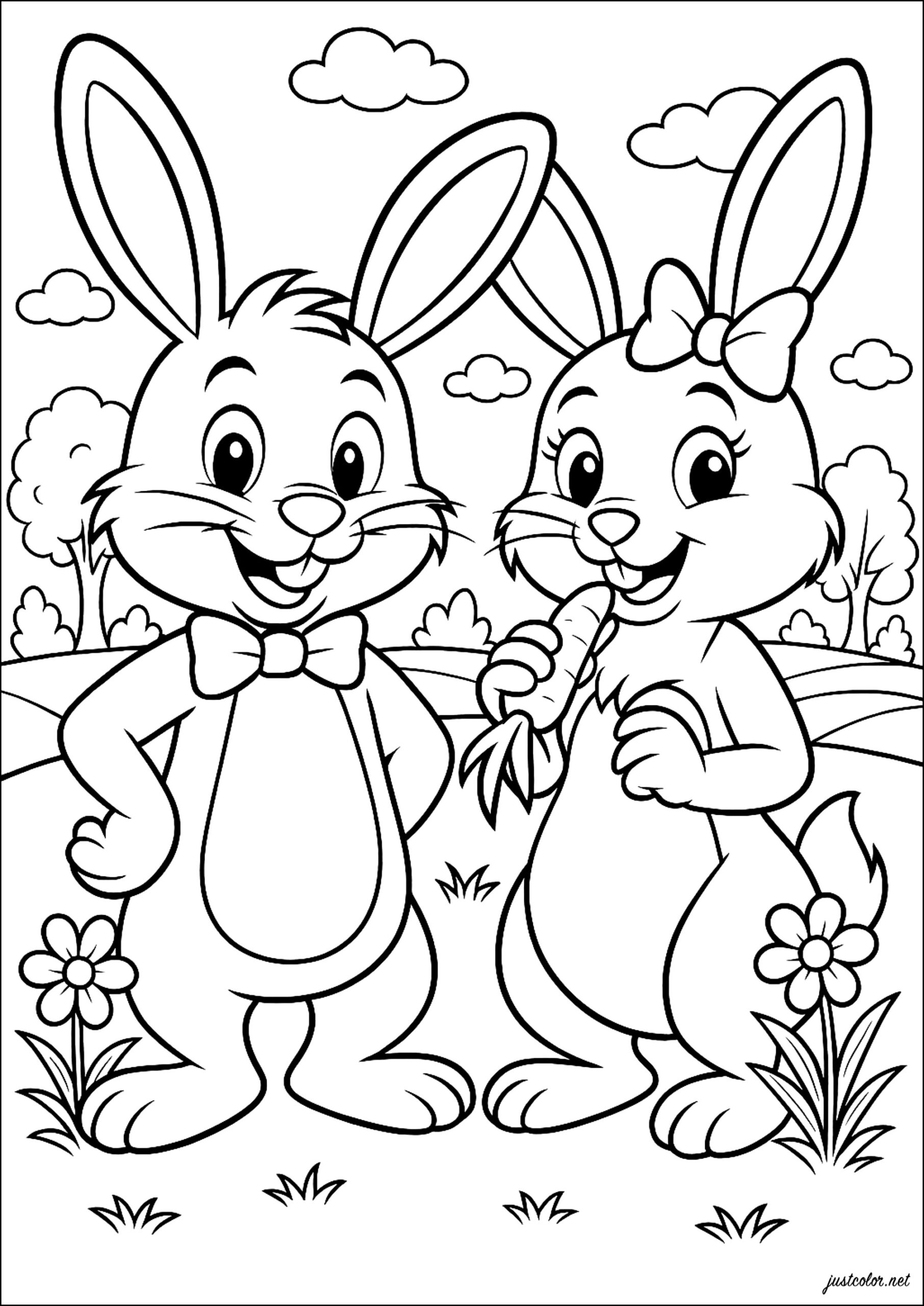 coloring pages bunny rabbits
