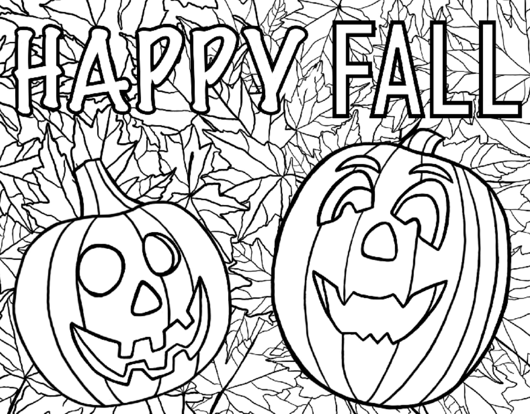 autumn coloring pictures free