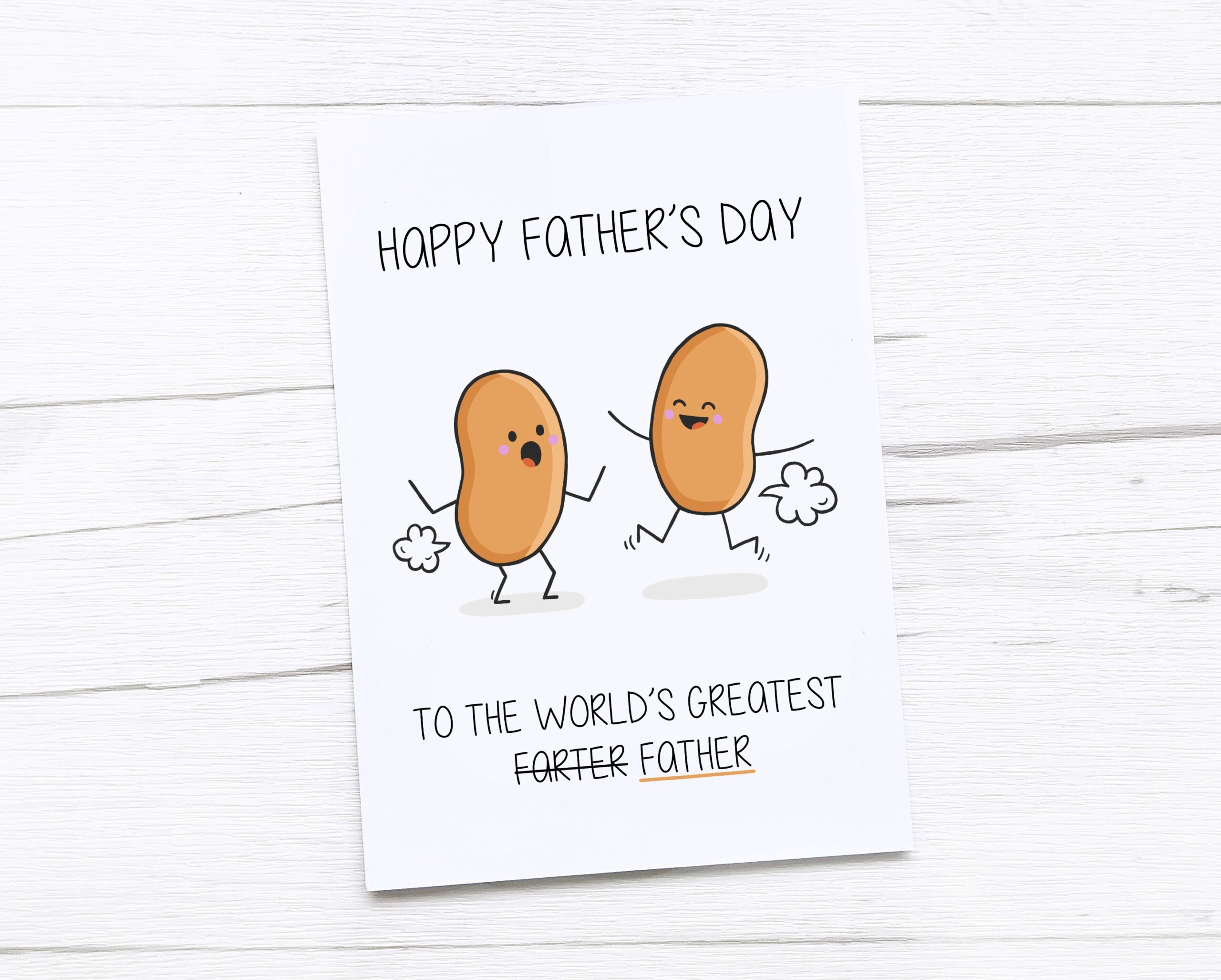 Happy Fathers Day Card Dad Card Father s Day Gift Beans Farter Etsy