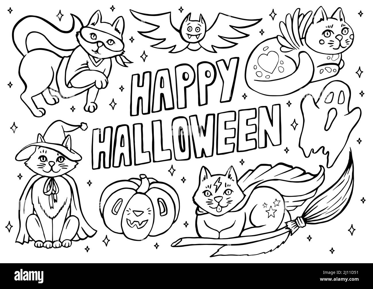 halloween cat color sheet halloween cat color sheet