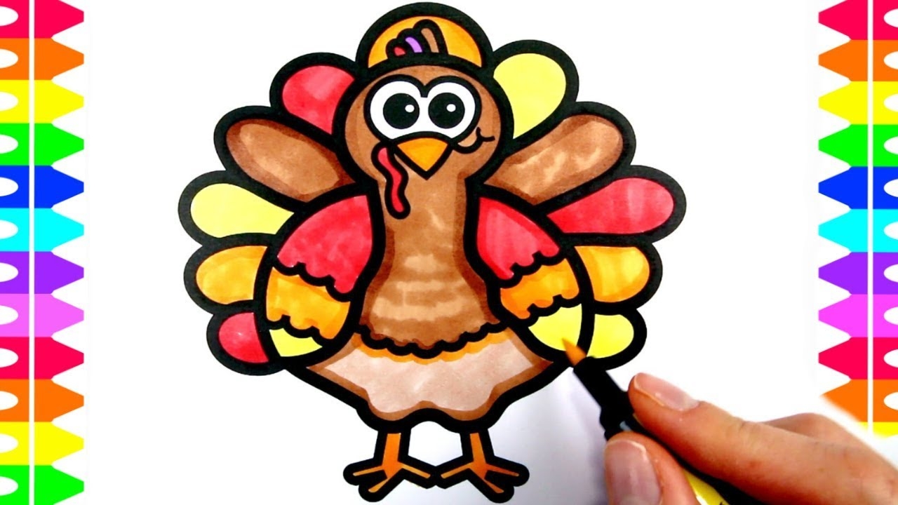 HAPPY THANKSGIVING COLORING How To Draw A Cartoon Turkey Gobble Gobble Fun Coloring Pages Kids YouTube HAPPY THANKSGIVING COLORING How To Draw A Cartoon Turkey Gobble Gobble Fun Coloring Pages Kids YouTube