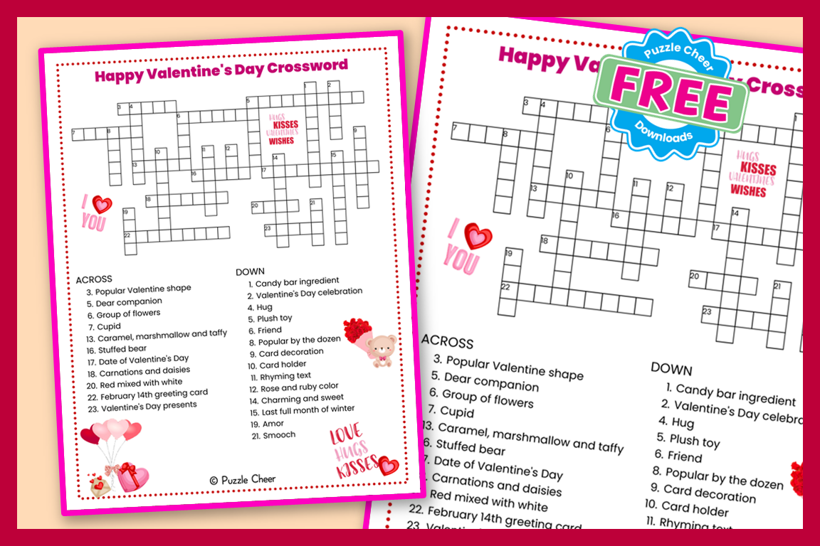 Happy Valentine s Day Crossword Puzzle Puzzle Cheer Happy Valentine s Day Crossword Puzzle Puzzle Cheer