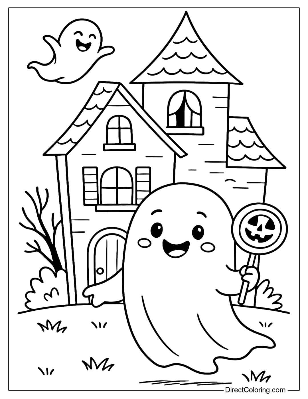 haunted house coloring pages