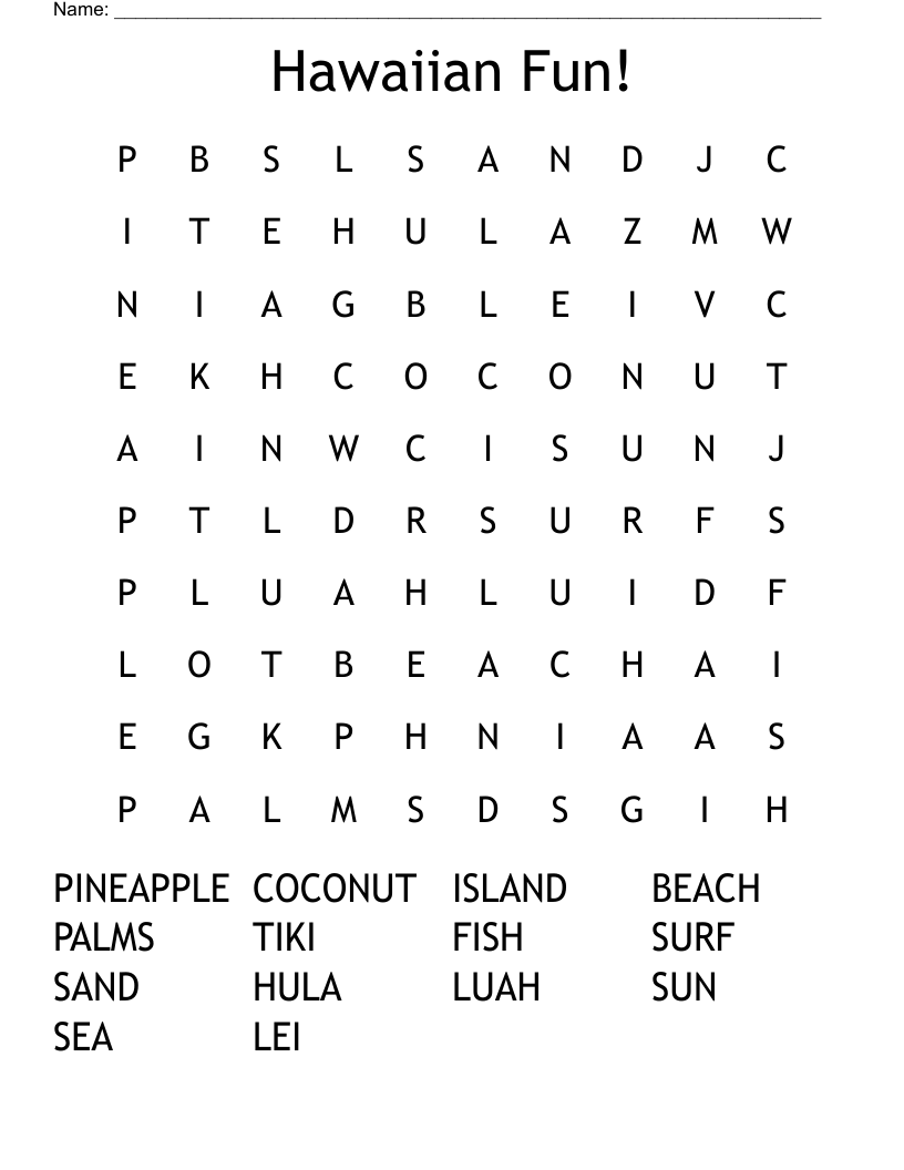 Hawaiian Vocabulary Crossword WordMint Hawaiian Vocabulary Crossword WordMint
