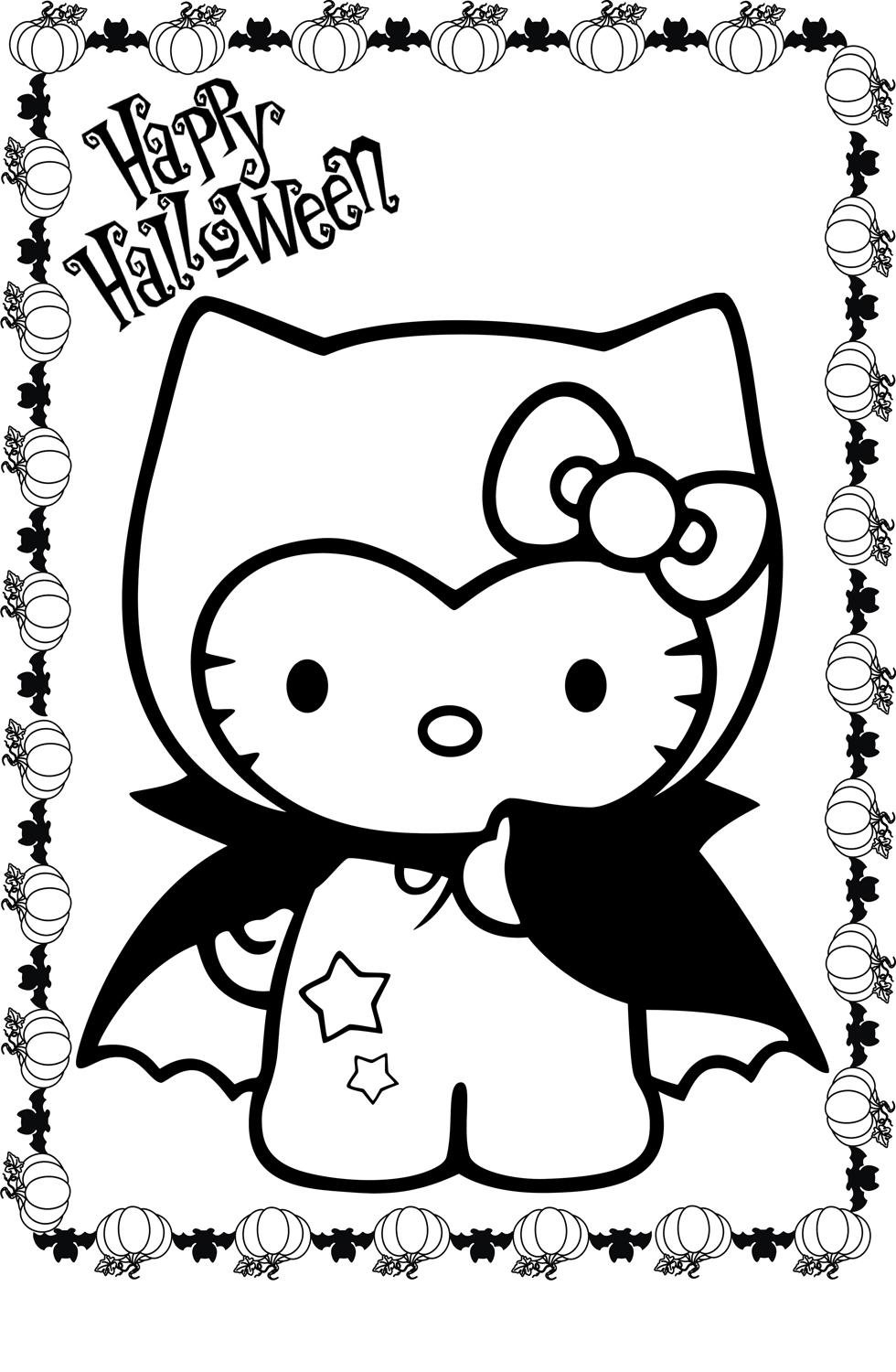 hello kitty halloween coloring page hello kitty halloween coloring page