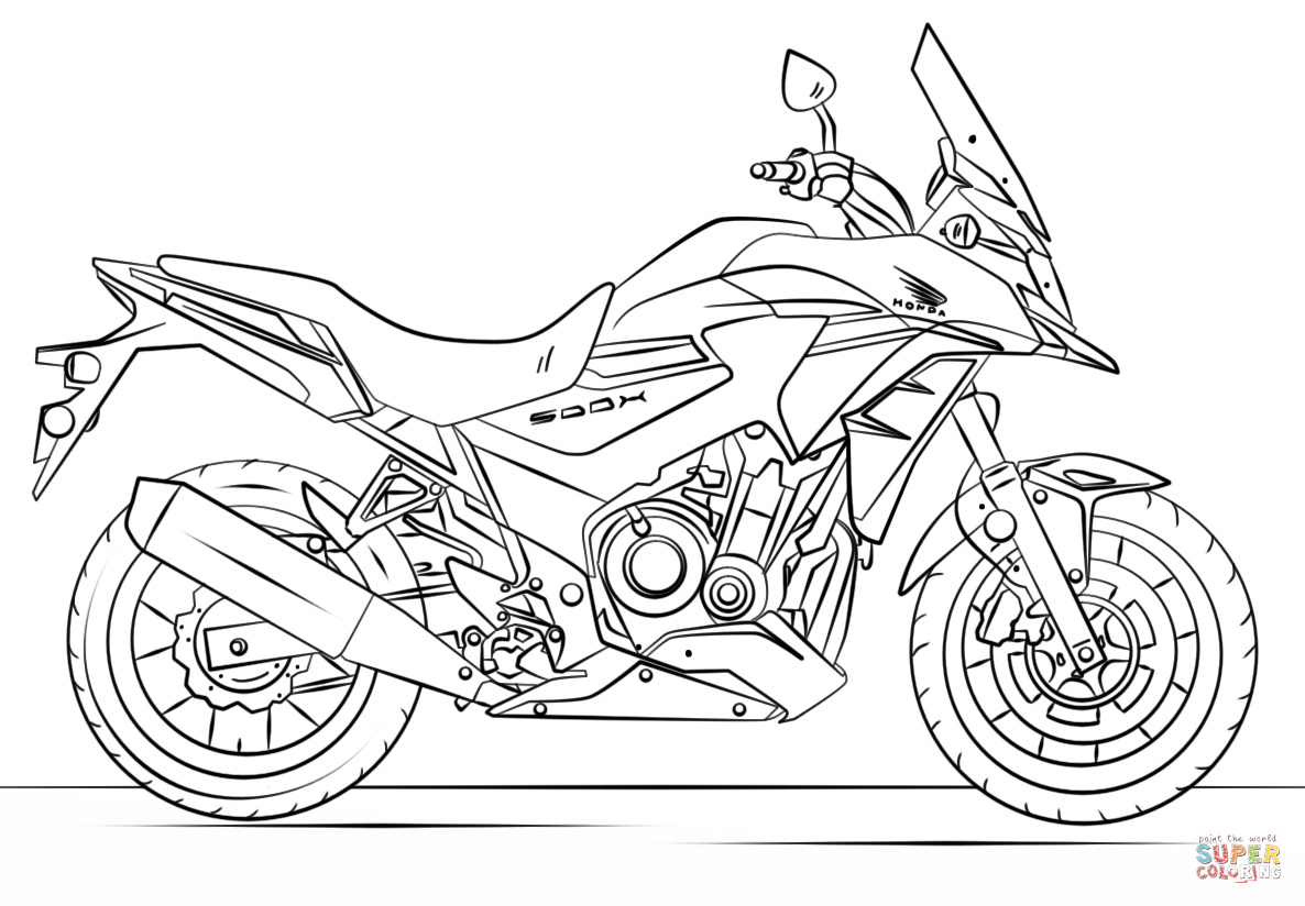 colouring pages of motorbikes