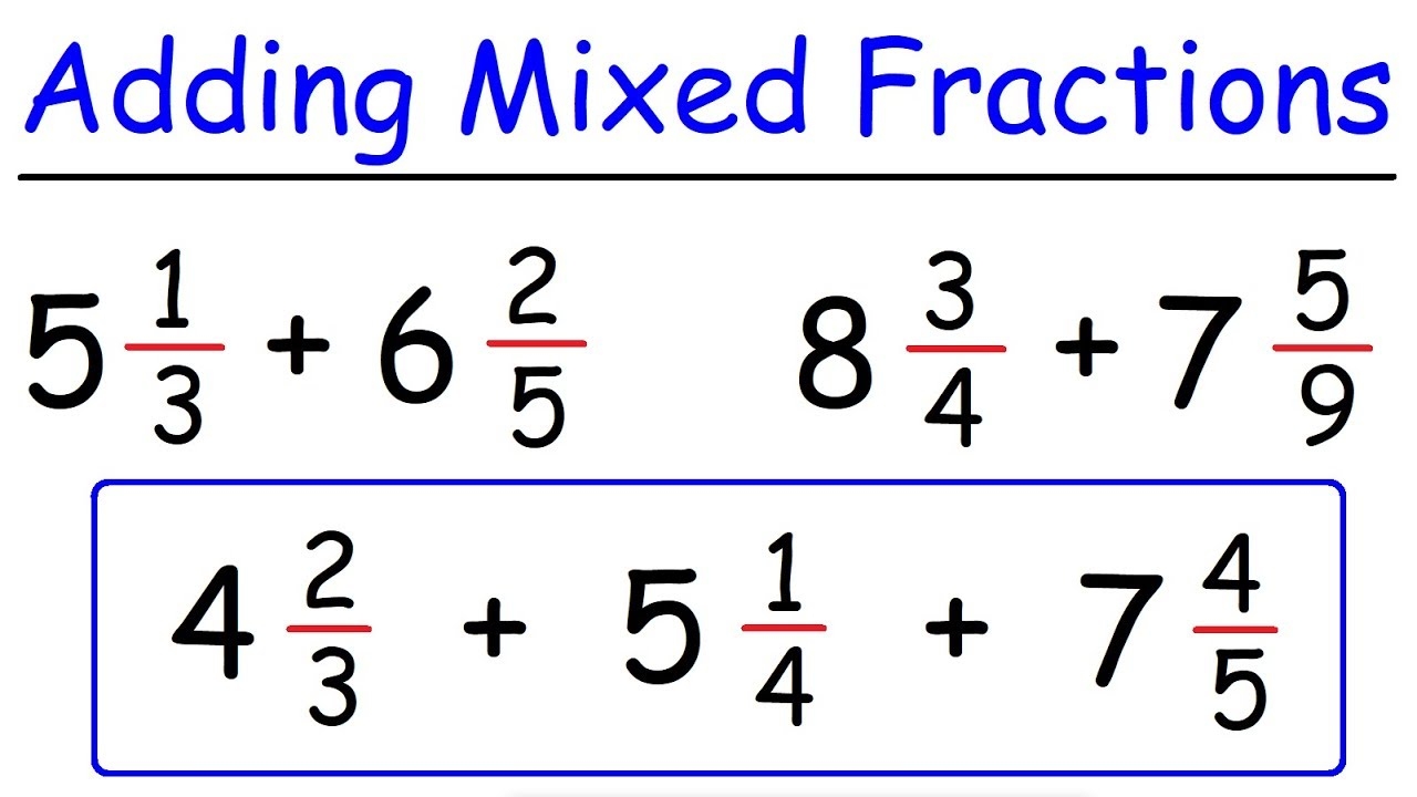 How To Add Mixed Fractions With Unlike Denominators YouTube