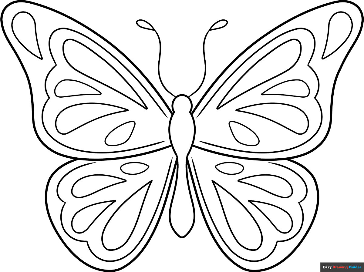 How To Draw An Easy Butterfly Outline Really Easy Drawing Tutorial