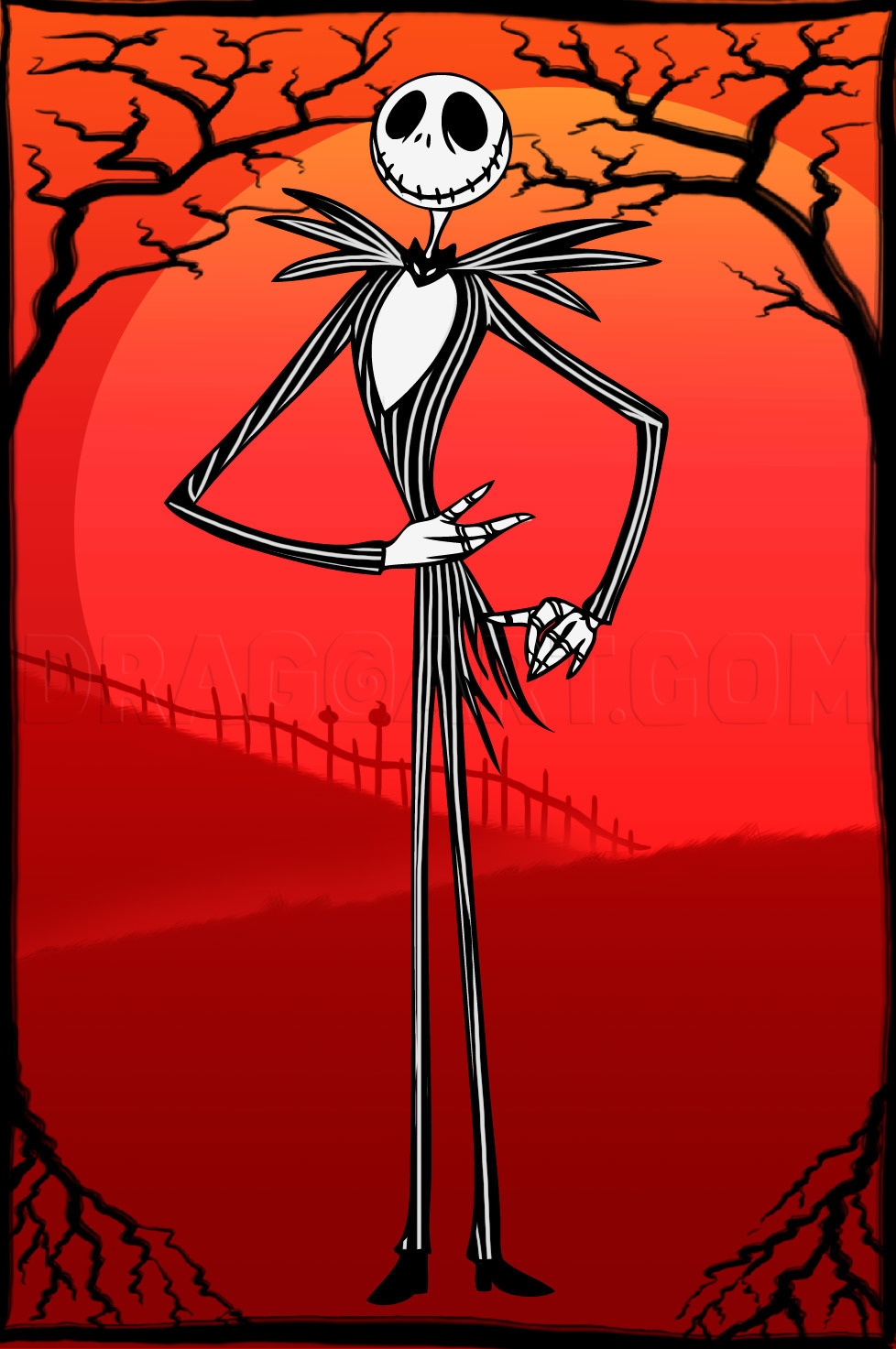 jack skellington drawing easy
