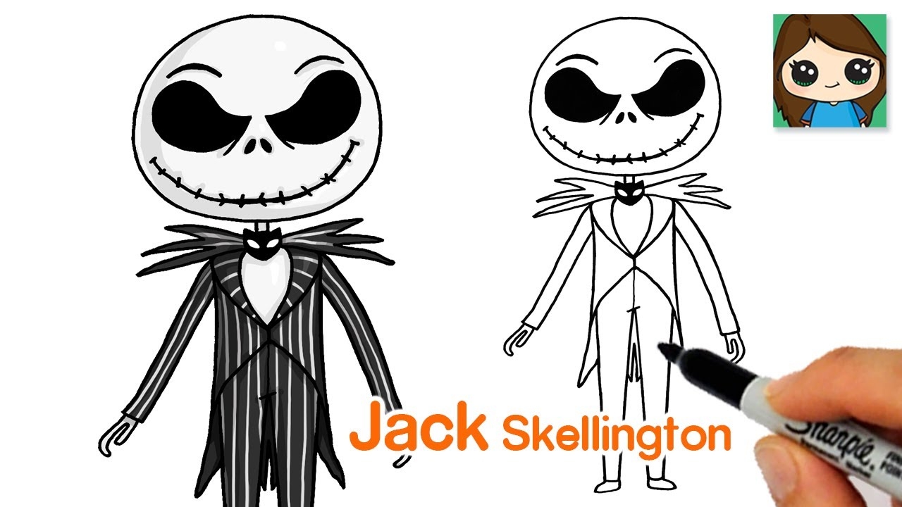 How To Draw Jack Skellington Easy The Nightmare Before Christmas YouTube