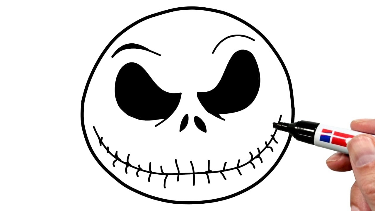 How To Draw Jack Skellington Face From The Nightmare Before Christmas YouTube