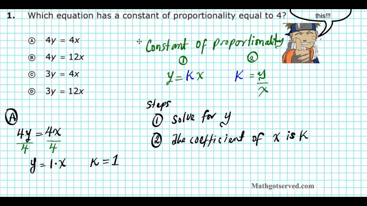 How To Find Constant Of Proportionality YouTube