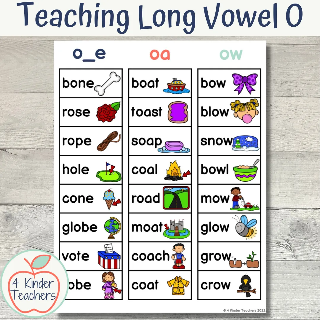 How To Teach Long O Words In Kindergarten 4 Kinder Teachers