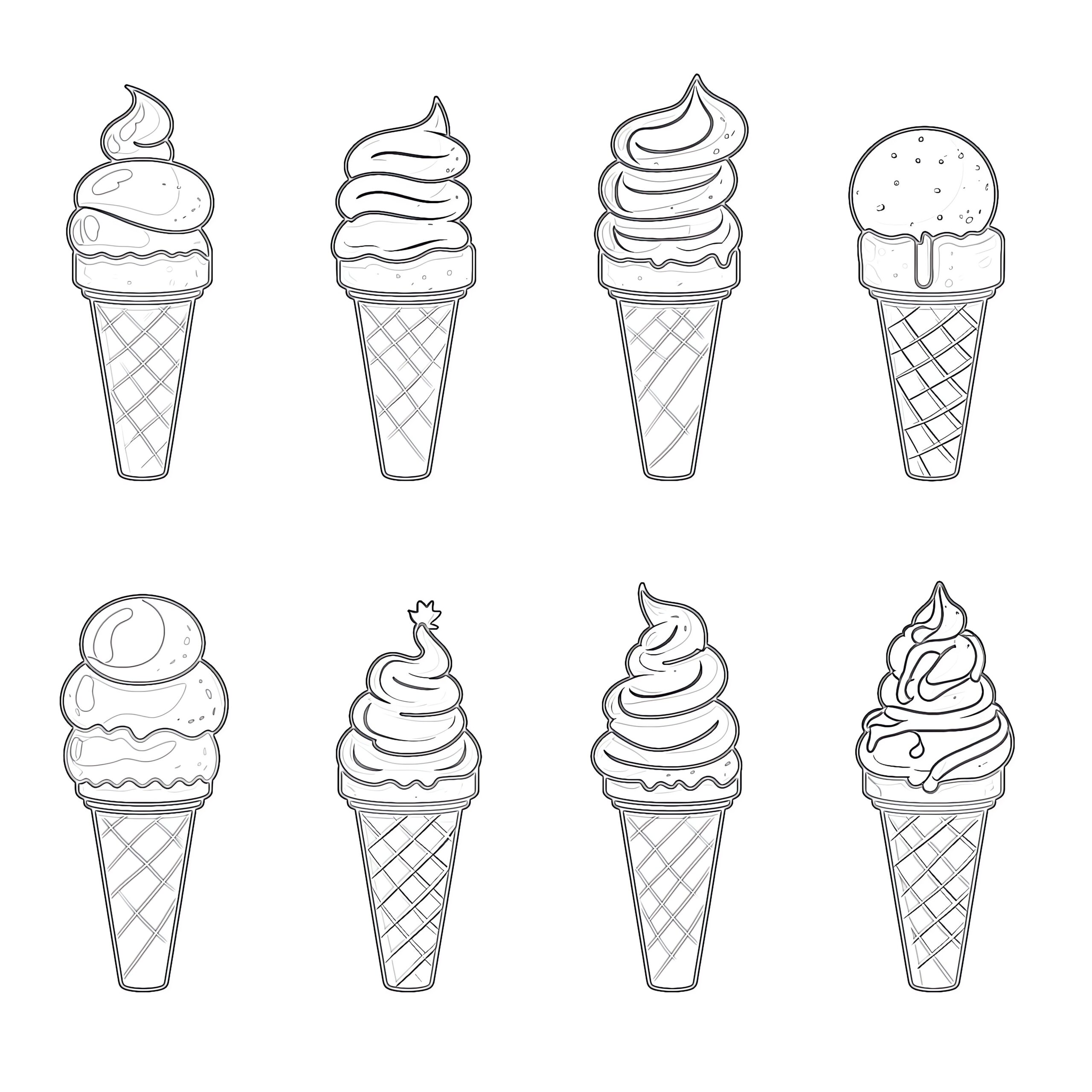 Ice Cream Collection Coloring Page Coloring Pages Mimi Panda