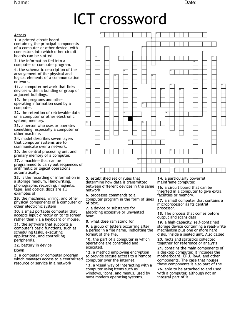 ICT Crossword WordMint