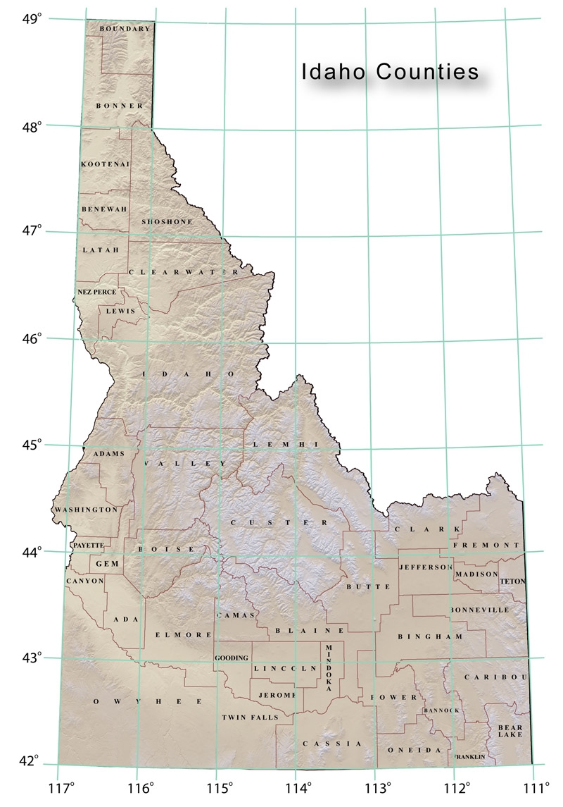 map of idaho counties