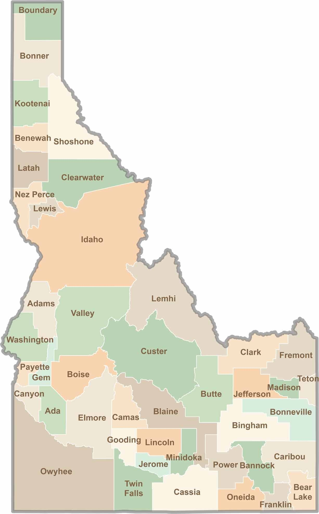 Idaho County Map US County Maps