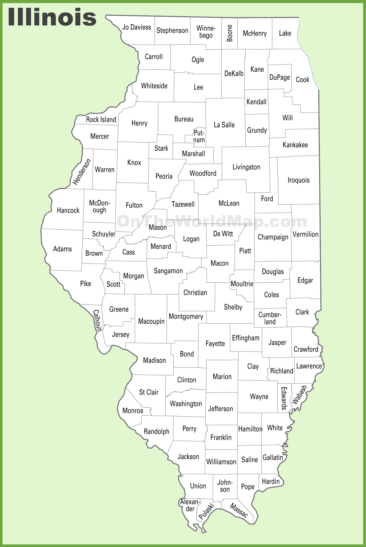 state of illinois county map