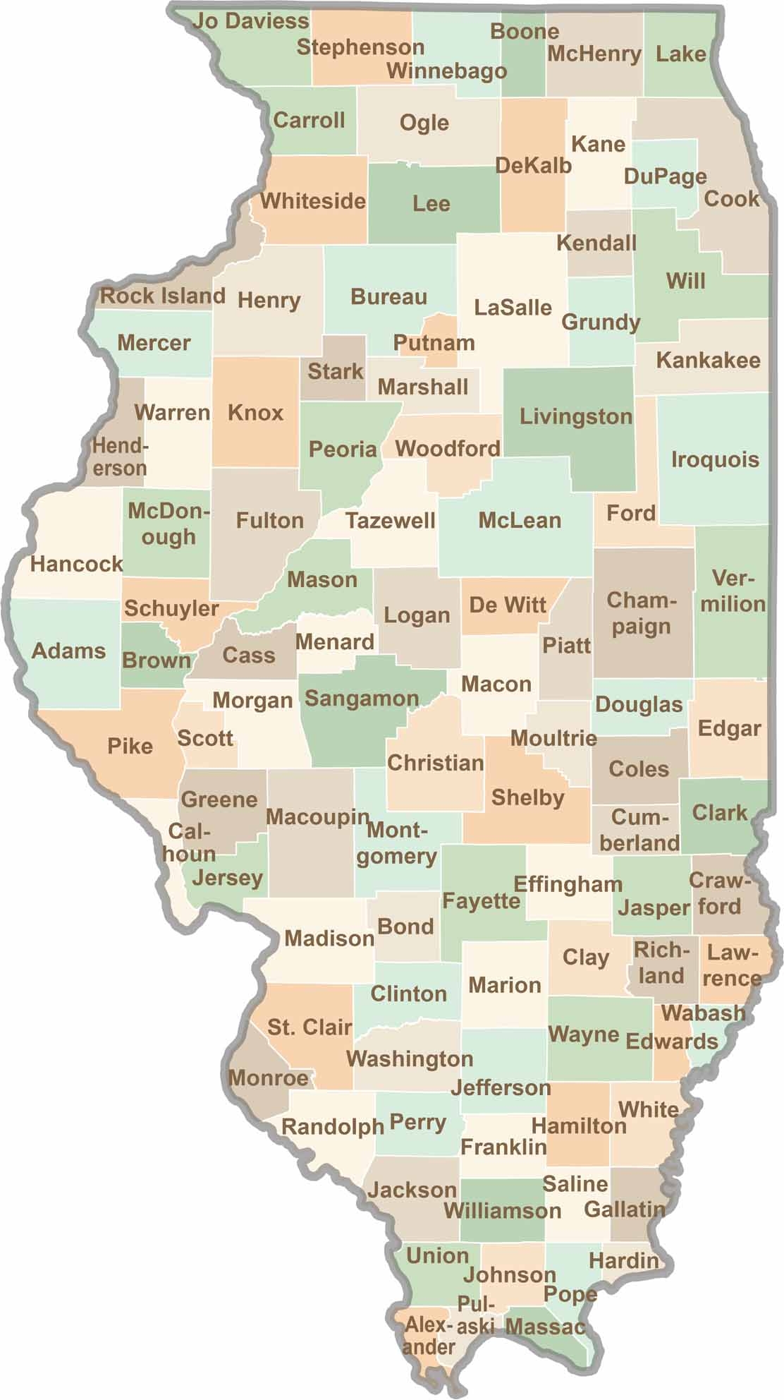 Illinois County Map US County Maps Illinois County Map US County Maps
