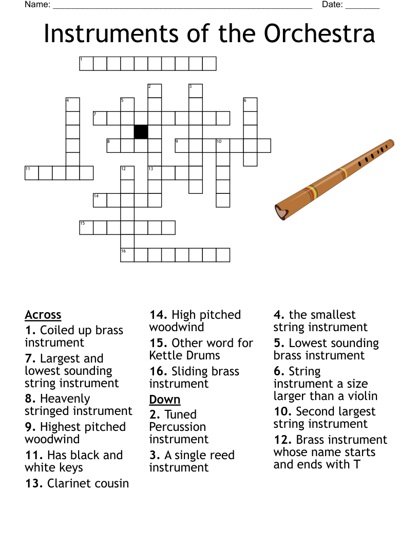 Instruments Of The Orchestra Crossword WordMint