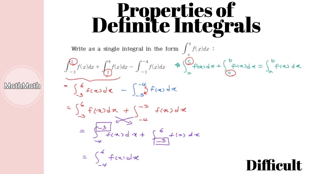 Integration HOW TO Properties Of Definite Integrals Difficult Level YouTube Integration HOW TO Properties Of Definite Integrals Difficult Level YouTube