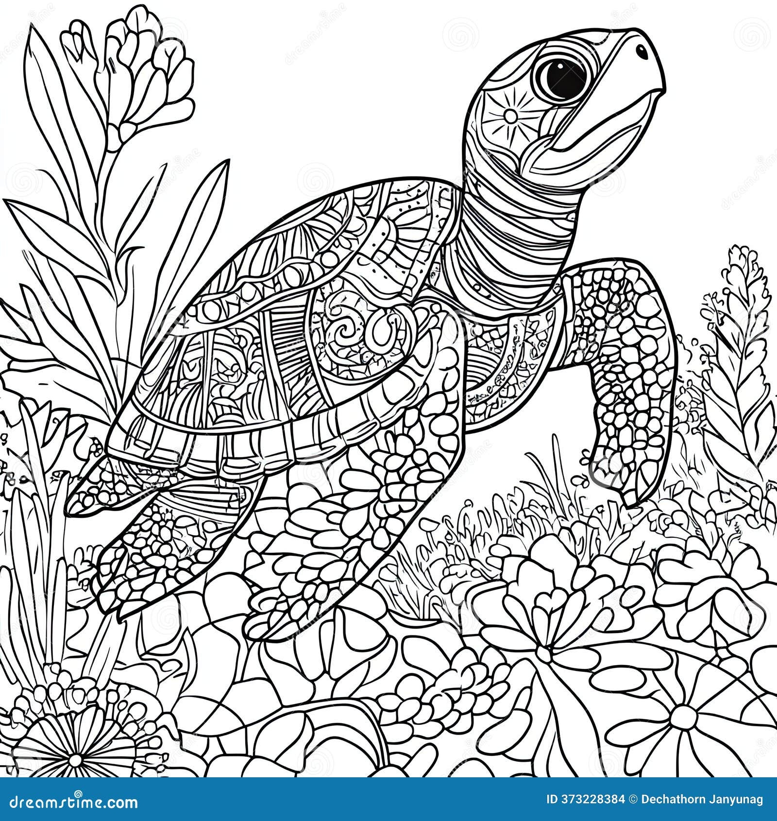 sea turtle coloring page